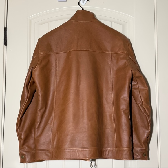 VINTAGE TAN LEATHER JACKET MEDIUM - Picture 2 of 9